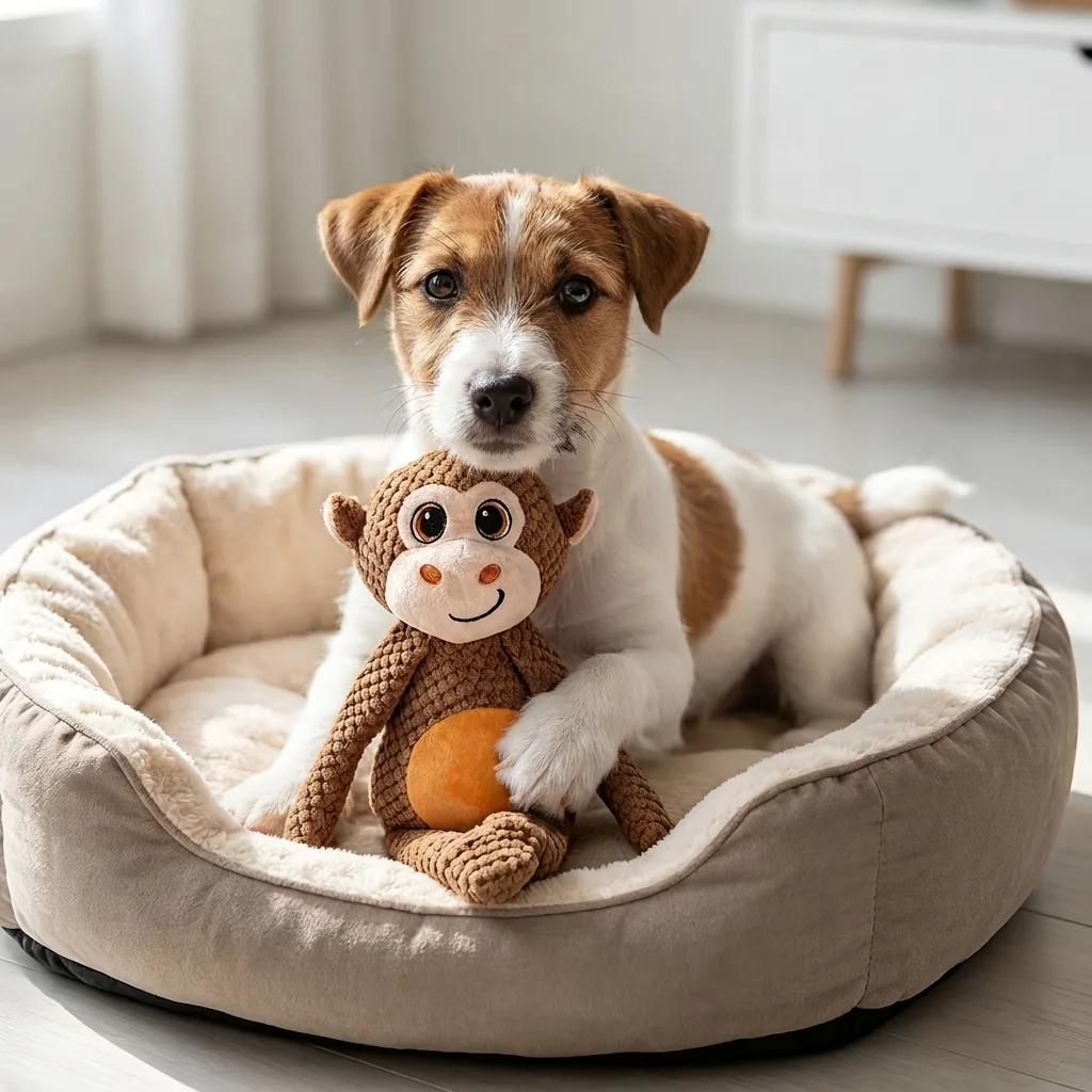 Monkey Squeaky Plush Dog Toy - Image 5